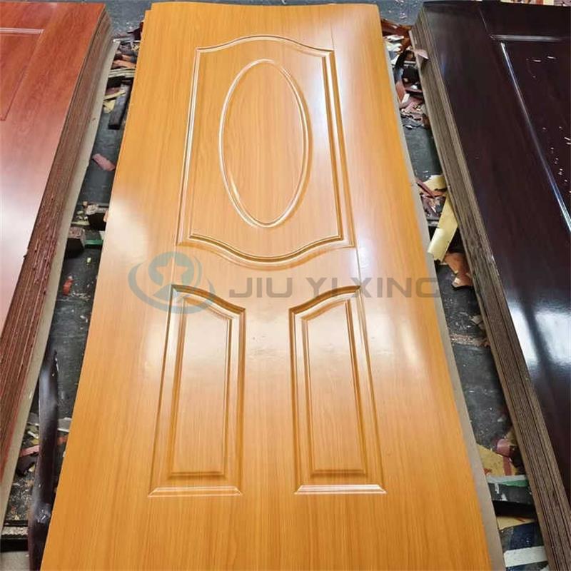 Jiuyixing China Supplier Modern Designs PVC Door Leather Waterproof Soundproof Wood Texture Wooden Door Panel Apartment WPC Door Skin