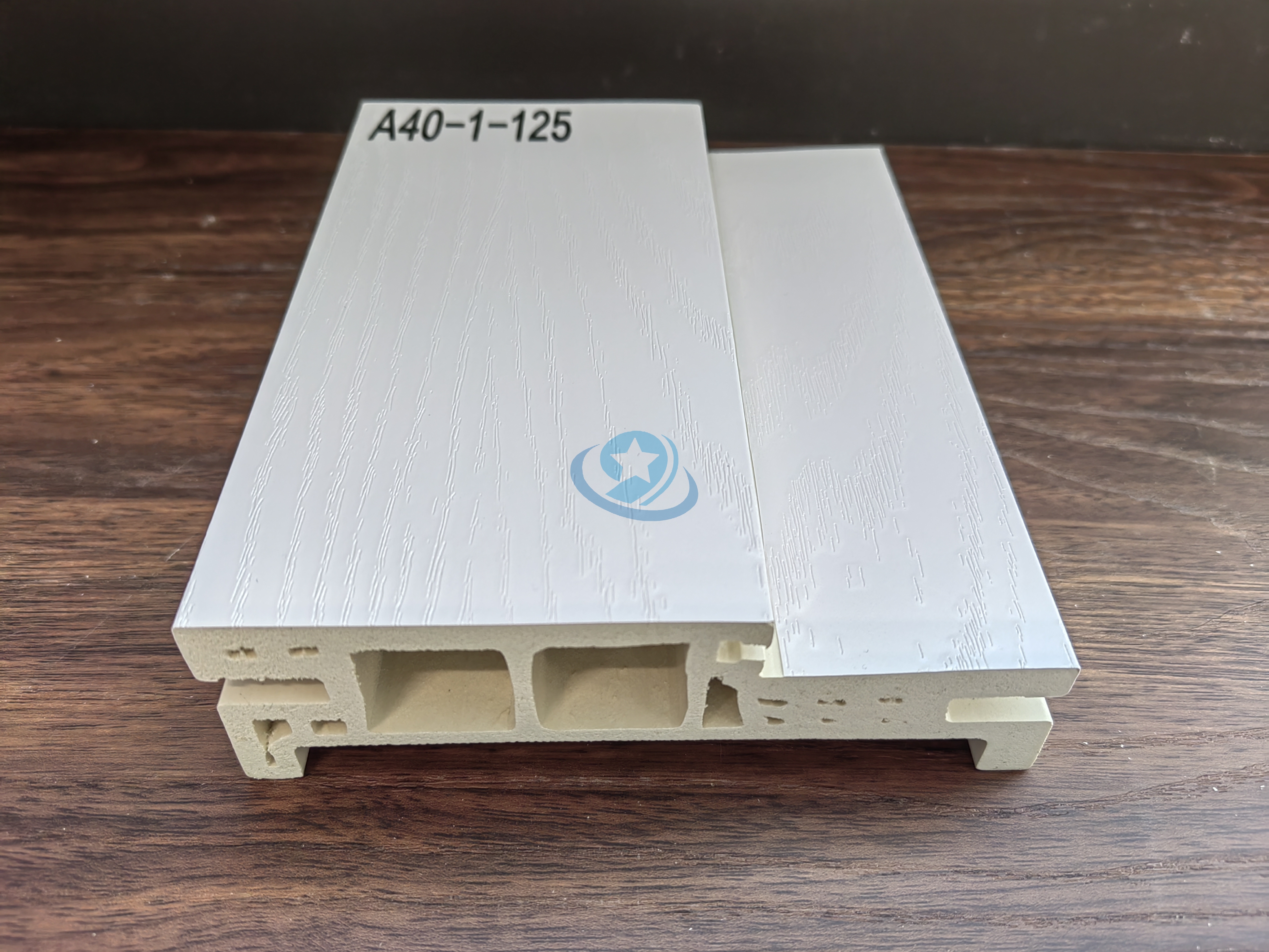 Jiuyixing Wholesale Waterproof Anti-moisture with Pvc Film Coated A Type 100mm High Density Wpc Door Frame Door Profiles Door Jamb