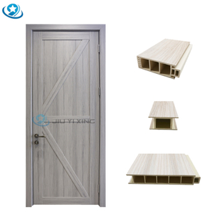 Jiuyixing Factory Provide Saudi Popular Waterproof WPC Profile WPC Door And Frame Interior Using WPC Assembly Door
