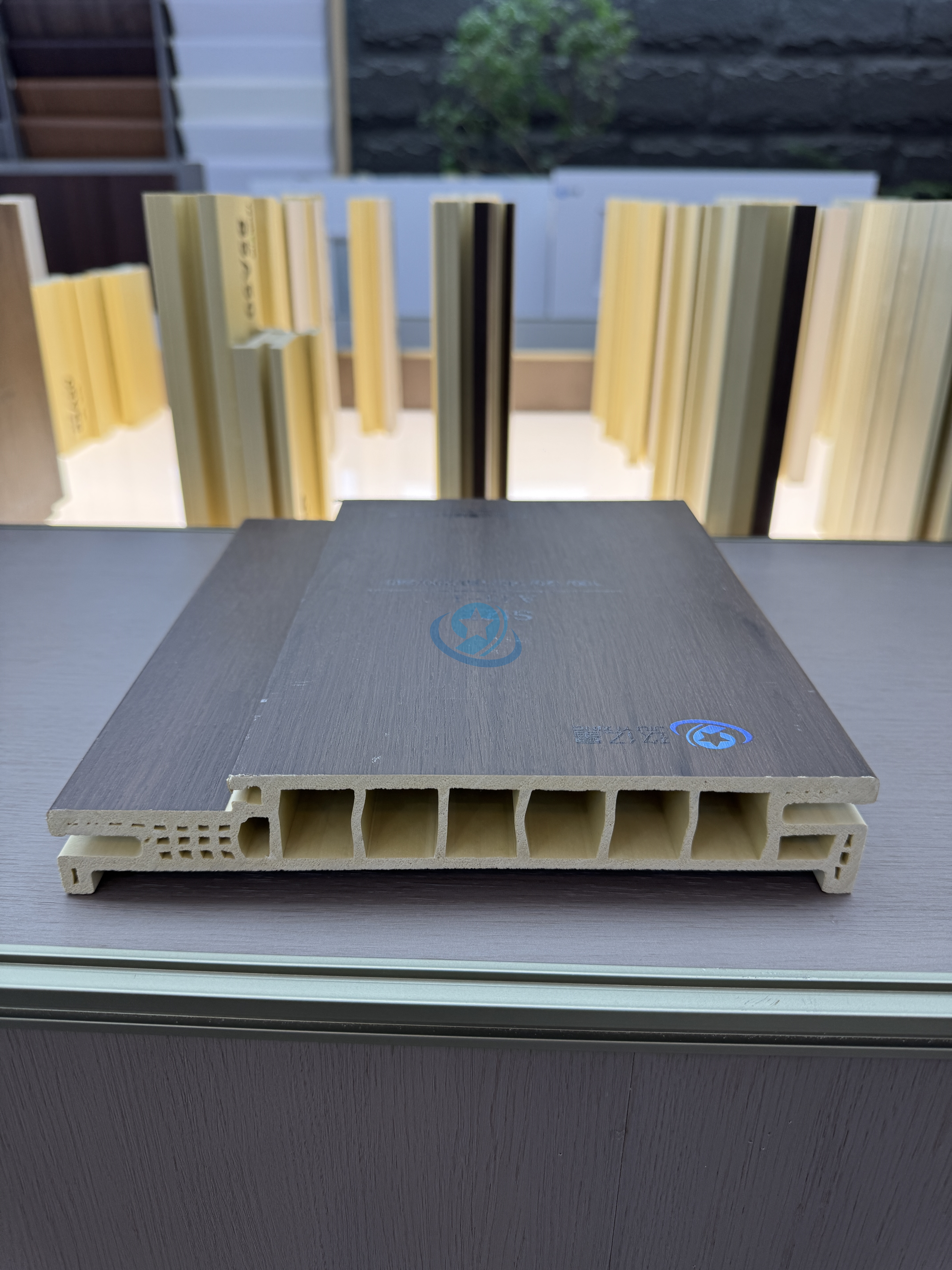 Jiuyixing Wholesale Waterproof Anti-moisture with Pvc Film Coated A Type 100mm High Density Wpc Door Frame Door Profiles Door Jamb