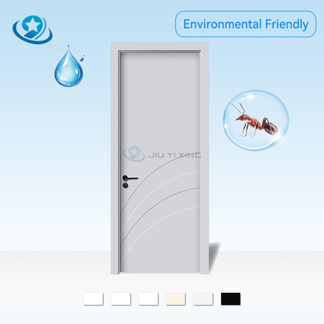 Jiuyixing Factory Modern WPC Door with Smooth Surface Full Waterproof Wood PVC Polymer Featuring a Painted Process Hollow Design